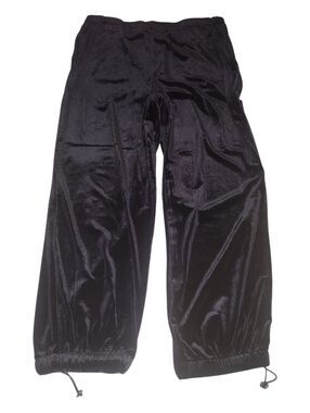 C By One Women's Black Velvet Parachute Pants New Size L